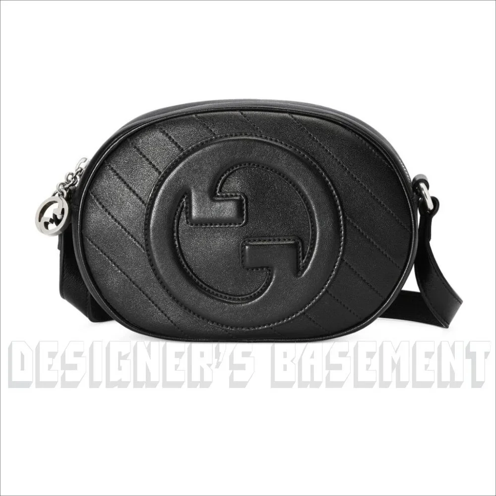 GUCCI black BLONDIE MINI Matelasse lamb Leather Oval Interlocking GG charm Bag - Picture 5 of 10